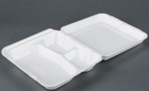 YFHL8803 - 8X8 Foam Hinged Container, 3-Compartment - 150 ct