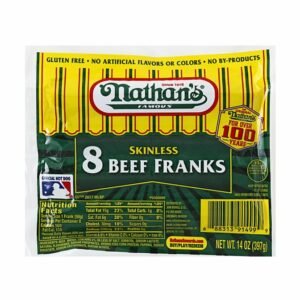 Nathan's Famous - Skinless Beef Franks - 8 - 2 oz each 5 lbs
