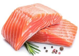 Frozen Atlantic salmon fillets , 8oz ( 10pounds)