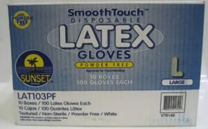 Sunset - Smooth Touch Latex Gloves without Powder, Size Extra Large - 10/ 100 ct