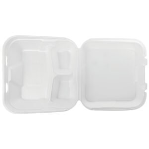 Sunset - YFHl -9903 - 9x9x3 Foam Hinged Container, 3-Compartment - 150 Ct