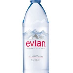 Evian Natural Spring Water - 12/1L Plastic Bottles