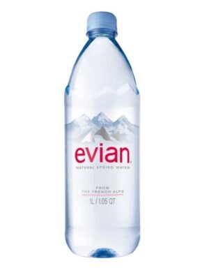 Evian Natural Spring Water - 12/1L Plastic Bottles