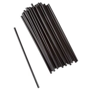 Skyline - 7.75" Black Unwrapped Paper Straw, 600 Ct