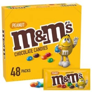 M&M'S Peanut Milk Chocolate Full Size Bulk Candy-48 Ct