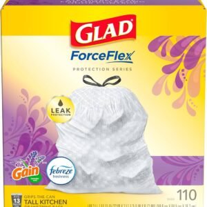 Glad Force Flex Max Strength Tall Kitchen  Gain Lavender 13Gal / 120 Ct