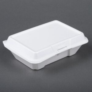 Dart - White Foam Hinged Lid Container, 9x6x3 - 200 Ct ( Tacos serving )