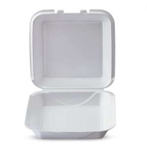 Darnel - DU405101V  White Hinged Lid Foam Container - 500 Ct