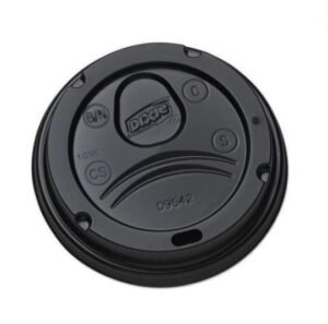 Dixie Sip-Through Dome Hot Cup Lids, Black 12-20 oz / 500 Ct