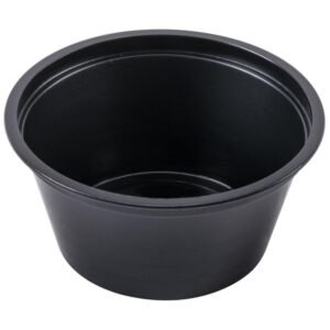 2 Oz Black Plastic Souffle Cup - 10/ 250 Ct