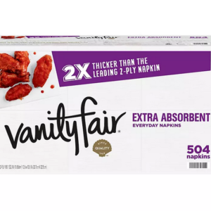 Vanity Fair Extra Absorbent 2-Ply White Paper Napkins  6/504Ct