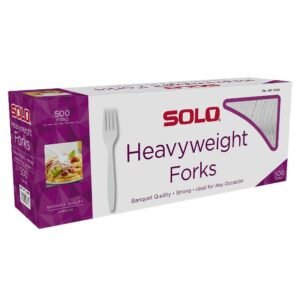 Solo Heavyweight Plastic Fork, White 500Ct