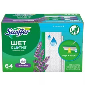 Swiffer Sweeper Wet Mopping Cloth Refills, Lavender Scent 64 ct