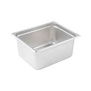 Winco - Anti-jam Steam Pan, Half-size, 6"deep, 25 Gauge Stainless Steel, 12.75" x 10.38" x 5.88"