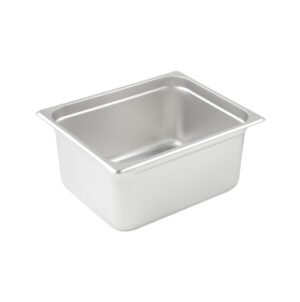 Winco - Anti-jam Steam Pan, Half-size, 6"deep, 25 Gauge Stainless Steel, 12.75" x 10.38" x 5.88"