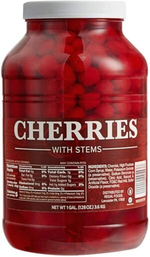 Chef's Quality - Maraschino Cherries with stems - gallon