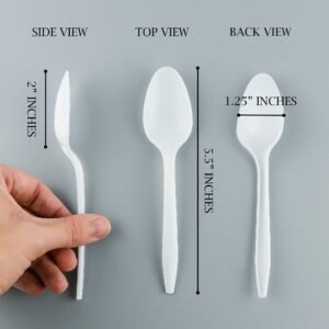 Sunset - White Medium Weight Plastic Teaspoons - 1000 ct