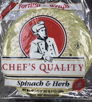 Chef's Quality - 12" Spinach Wraps - 6/12ct