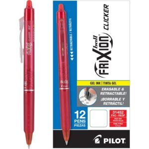 Pilot® FriXion® Ball Clicker Erasable Retractable Gel Pens Fine 12Ct - Red Ink