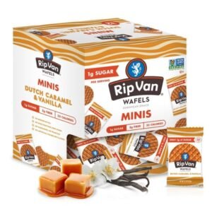 Rip Van Wafels Dutch Caramel Mini Stroopwafels – Baked, Low Carb, Low Sugar, Non-GMO  Keto  32 Ct