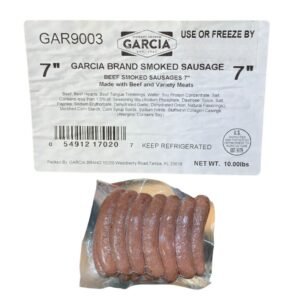 Frozen Garcia Smoked Beef Sausage - 7 inch - 10 lbs
