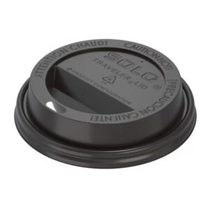 Solo - Traveler Black plastic lids 12oz - 1000 Ct