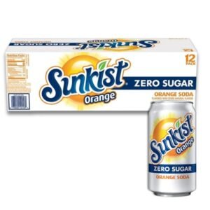 Sunkist Zero Sugar Orange Soda Pop, 12 fl oz, 12Ct