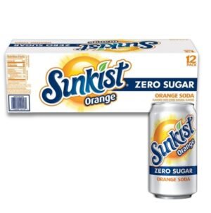 Sunkist Zero Sugar Orange Soda Pop, 12 fl oz, 12Ct