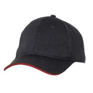 Chef Works - Cool Vent Baseball Cap, Black with red trim