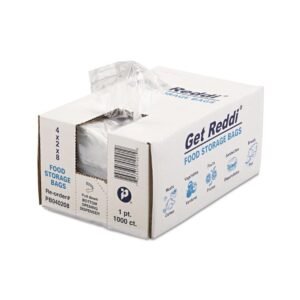 Get Reddi - 4X2X8 .60 Mil Clear Poly Food Bag - 1000 Ct