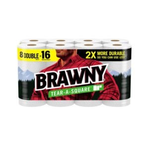 Brawny Tear-a-Square Paper Towels, 8 Double Rolls