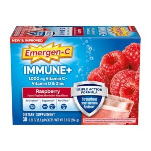 Emergen-C Immune+ Triple Action Vitamin C Powder, BetaVia (R) Raspberry and Super Orange, 90 ct.