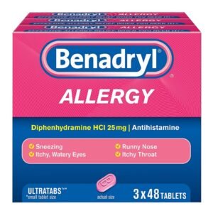 Benadryl Antihistamine Allergy Medicine Tablets 48/3Ct