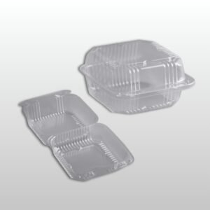 Dart - c57pst1 - Clear Hinged Lid Plastic Container 6" x 5 13/16" x 3 -500Ct