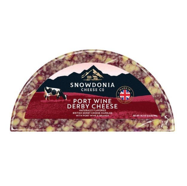 Snowdonia Port Wine Derby Cheese 2-2.2lb