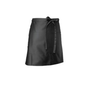 Chef Works - Bistro Apron, 19"L x 27-1/2", half length, patch pocket, 65/35 poly/cotton, black