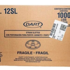 Dart - 12SL - Translucent lids 12oz with straw slot X - 1000 Ct